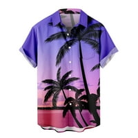 Muški ležerne majice - udobne havajske majice na plaži prema dolje od tiskane natkrivene ovratnike za