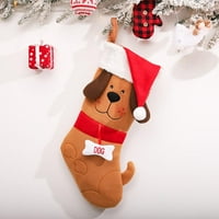 Joyful Pet Božićne čarape personalizirane 3D štene za pse sa božićnim šeširom