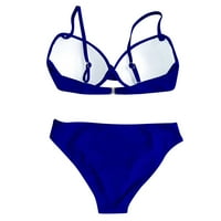 Drpgunly Dvije kupaći kostim kupaći kostimi Brazilski bikini set retro plaža kupanje bikini setovi plavi