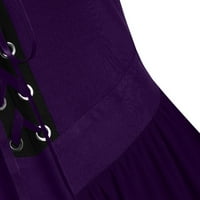 Ženske haljine Dušo štampane linije Maxi modna ruka ljetna haljina ljubičasta 3xl