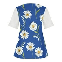 Gaecuw Womens Ljetni vrhovi Bluze s kratkim rukavima Torbeni fit pulover TEES T-majice cvjetni print