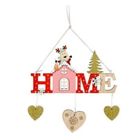 Drveni božićni privjesak sa šupljim pismom za kućne dekorativne ukrase Božićni vilinski zidni božićni