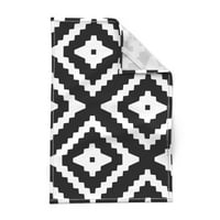 TIS PRIskopčen ručnik za čaj, platno pamučno platno - boho crno bijeli moderni trendi rasadnici dekorativni