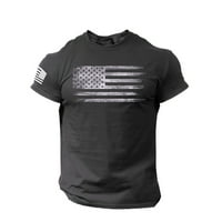 Košulje za muškarce tiskane majice Američka zastava nevolje za bluzu kratkih rukava