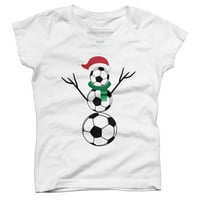 Smiješne božićne košulje Soccer Snjegović Tee Girls White - Dizajn ljudi XL