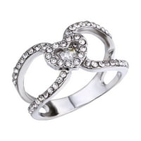 Duhgbne Fashic Classic Heart Inlaid cirkon zvonaste prsten nakit poklon za djevojku