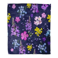 Flannel bacanje pokrivač cvjetnog uzorka u mnogim bojama Europski botanički motivi mekani su za kauč