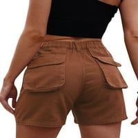 Voguele Dame Jeans Cargo džep mini pant elastični struk traper kratke hlače dijelovi vruće hlače udobne