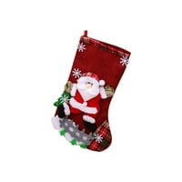 Božićne čarape Kid's Božićni bombonski bag posteljina vezom Xmas poklon torba Santa Claus Reindeer Snowman
