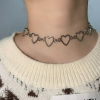 Hollow Heart ogrlica od metalnog srčanog choker choker nakita za žene djevojke