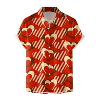 Košulje za muškarce Valentine Love Ispis Pocket Buckle Revel kratki rukav modni casual vrhovi muškarci