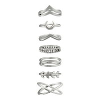 Prstenovi za prsten otvoreni val Proširiv čvor Jednostavno stilski srebrni prilagodljivi Creative Creative
