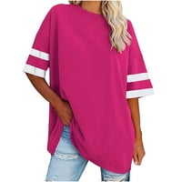 Ersazi folklorna majica Ženska modna kratka rukava sa kratkim rukavima Čvrsta boja Labava majica u Clearence