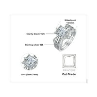 Jewelrypalace klasa Princess Crown 3ct CZ Zaručni prstenovi za žene, Sterling Silver 14k Rose Gold Remise