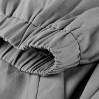 Borniu Trendy Ljeto Capri hlače za žene Pamučno posteljina labava fit elastična struka širokih obrezanih