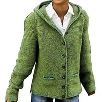 Ženska modna labava velika veličina pune boje kapuljača dugih rukava džemper vrhovi