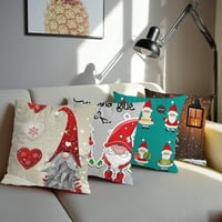 Dianhelloya Cushion Cover Cosy Dekorativni jedno bočni tisak Božić Gnome uzorak bacaj jastučnicu za