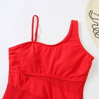 Ženska mrežasto kupaći kostim seksi trbuh kontrola jedno kupalište Monokini Red XL