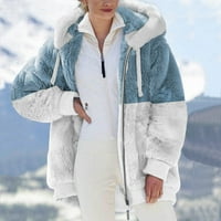 Modna ženska jakna Warm Fau kaput Zimski patentni patentni rukav dugi rukav odjeća na klirensu