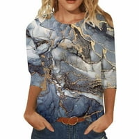 Ženska modna tiskana okrugla vrata labava Ležerna majica sa sedam točaka