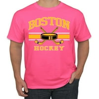 Divlji Bobby Grad Boston Hockey Fantasy Fantasy Fan Sports Muška majica, Neon Pink, 3x-velika