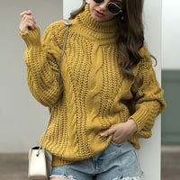 Zimske uštede džempere za žene čišćenje Žene Casual Soild Dugi rukav Pleteni pulover Turtleneck džemper