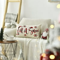 Plaid Neka je snijeg bacanje jastuk za jastuk zimski božićni praznični kauč za kauč za kauč kauča
