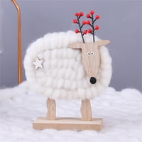 Slušajte ukrase od božićnih vune, simpatični santa snjegovinski elk figurice stolci za stol za stol