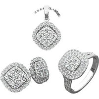 Ogrlica za ženske naušnice Postavite tri privjesak za lančana nakita klavikula Set ženske ogrlice