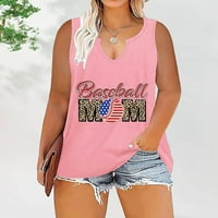 Ženski ljetni tenkovska majica Dan nezavisnosti Plus veličina Vintage Patriot Tonic Vest Modni bejzbol