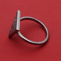 Sterling srebrni crni špinel dragulje okrugli nosači za žene prstenziju - 6