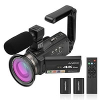 ANDOER 4K 60FPS 48MP WiFi digitalni video kameru Set kamere + mikrofon + daljinski upravljač + baterije