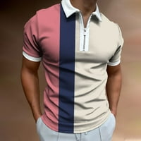 CLlios polo majice za muškarce Slim Fit kratki rukav grafički prugasti formalni poslovni golf tee majice