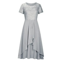 Beppter Plus Veličina Svečane haljine Ženski šifon patchwork okrugli vrat Sequin Print Maxi suknja Duga