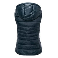Nove žene čvrsti vitki prsluk Top Unise Casual Solid Vest patentni džep labav kaput sa kapuljačom bez