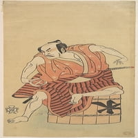 Treći Otani Hiroemoemon kao otokodat sjedi na inverznog postera za kadu Katsukawa Shunsho