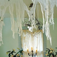 Halloween Dekorativne bijele jezive krpe, 30x72in zastrašujuće sablasne tkanine Ghosts Ghouls Halloween