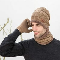 Zimska topala šal šal rukava set pletene kapice debelog belijara za muškarce