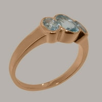 Britanci napravio 9K ružičastog zlata Real Prirodni akvamarinski ženski prsten izjave - Veličine opcije