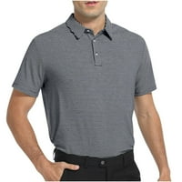 Hfyihgf Muške povremene golf košulje u redovnim fit performansima Atletski kratki rukovi prugasti polo majice za muškarce