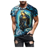 Njoeus kratki rukav za muškarce Muška majica Muškarci Proljeće Summer Casual Slim 3D tiskani majica