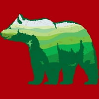 Zeleni medvjed juniori crveni grafički tee - Dizajn ljudi s