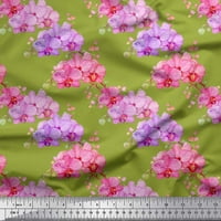 Soimoi zeleni poliester Crep list tkanine cvjetni dekor tkanina tiskano dvorište široko