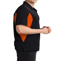 Muški bočni blokirani poliester Micropique Sport-Wick Polo Crna duboka narandžasta 4x-velika