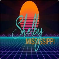 Shelby Mississippi Vinil Decal Stiker Retro Neon Dizajn
