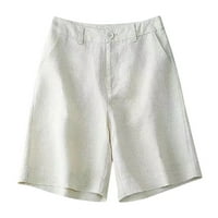 Teretane kratke hlače Žene Visoko elastični udobni nacrt elastičnog struka ED kratka sa džepovima bijela