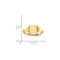 14k žuto zlatni prsten za bend 6,5x zatvoren leđa, veličine 6