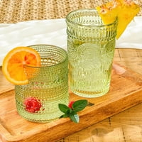 Kate Aspen Sage Green Hobnail perlizirani pitki čaše za pitke od 6- oz Vintage Glassware Set koktel