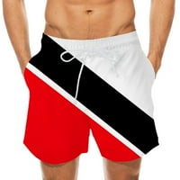 Muški kratke hlače opušteno FIT Ljetni elastični struk 3D tiskani Twill Striped Colorblock kratke hlače