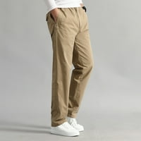 Mortilo teretni hlače za muškarce Stretch, Ležerne prilike labavi pamuk plus size Pocket čipka up frenulum hlače muške hlače žute 5xl